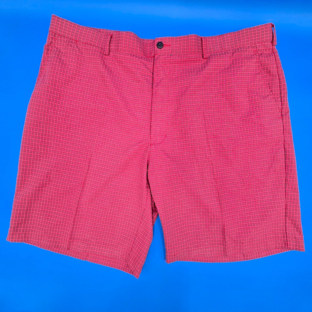 Fairway Outfitters Men's Red Micro Check Golf Shorts Size‎ 42 Plaid Performance